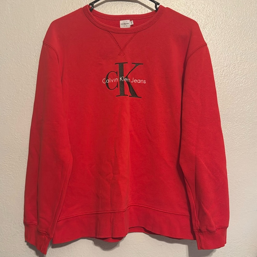 Calvin Klein Red Crew Neck Long Sleeve